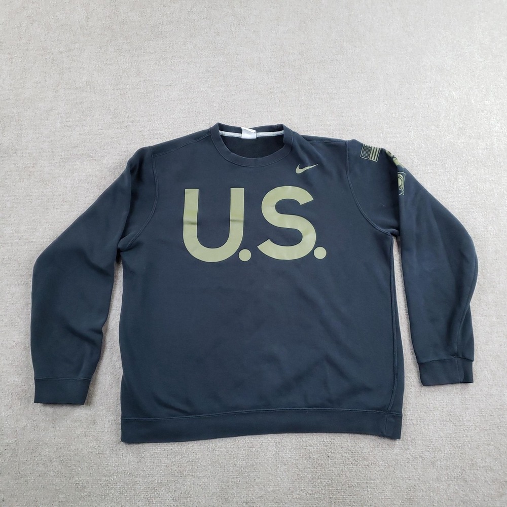 U.S. Army‎ Black Kights Sweatshirt Mens Large Black Military Club Pullover Nike